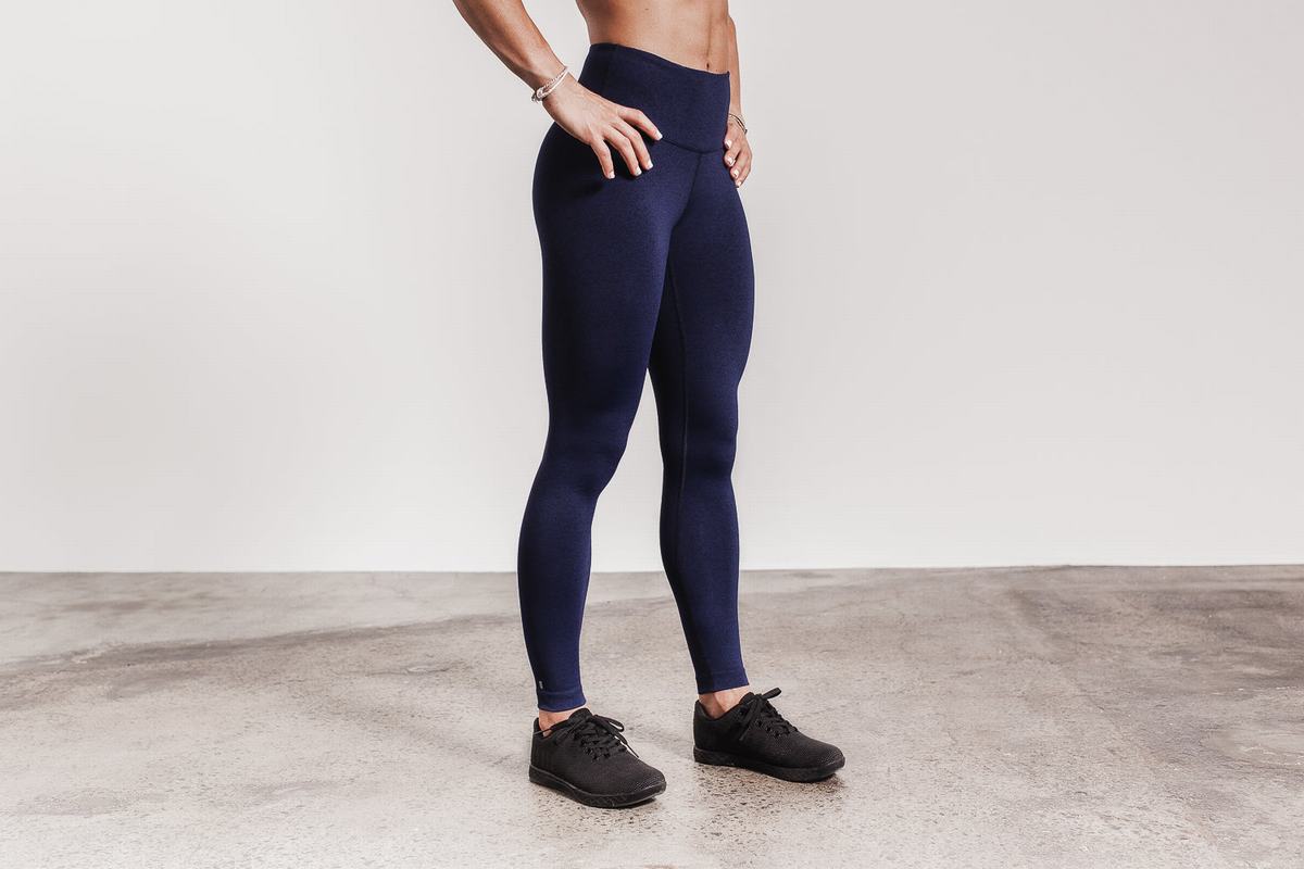 Nobull High-Rise Tight Plush Heather Hardloopbroek Dames Donkerblauw | 617905-WOD