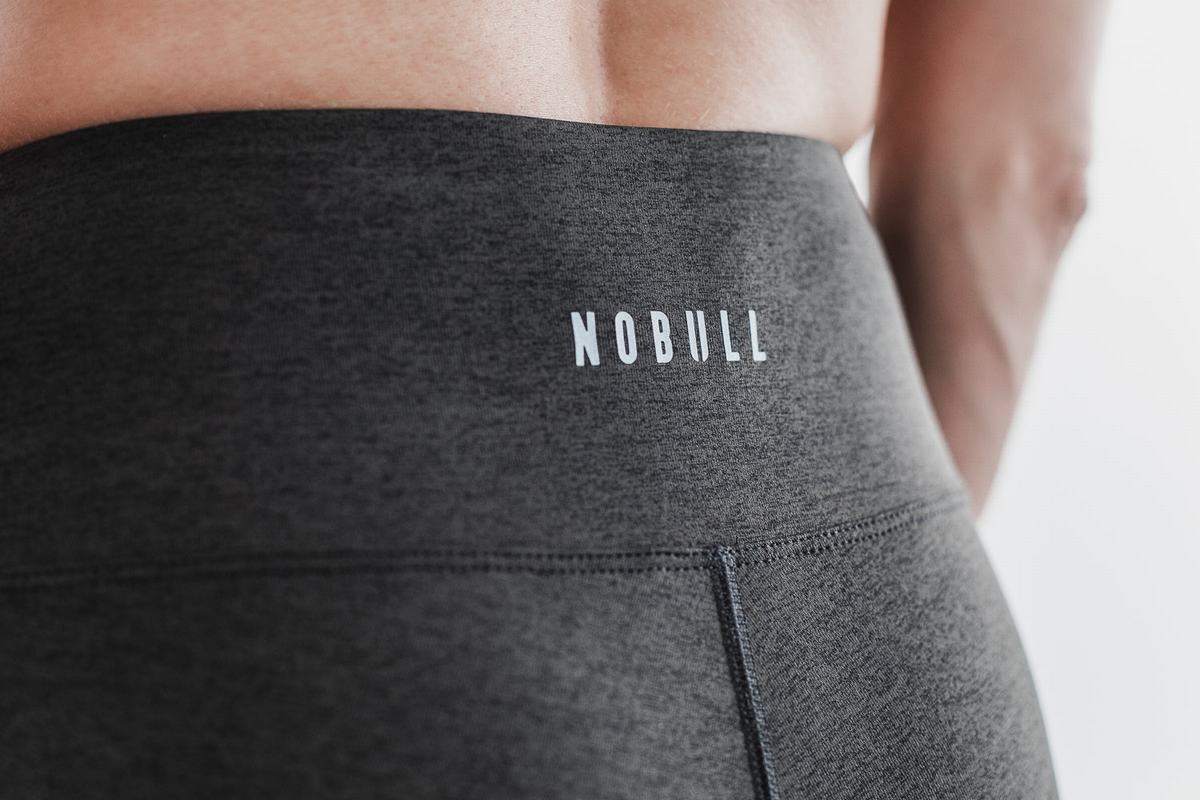 Nobull High-Rise Tight Plush Heather Hardloopbroek Dames Zwart | 950183-EMV