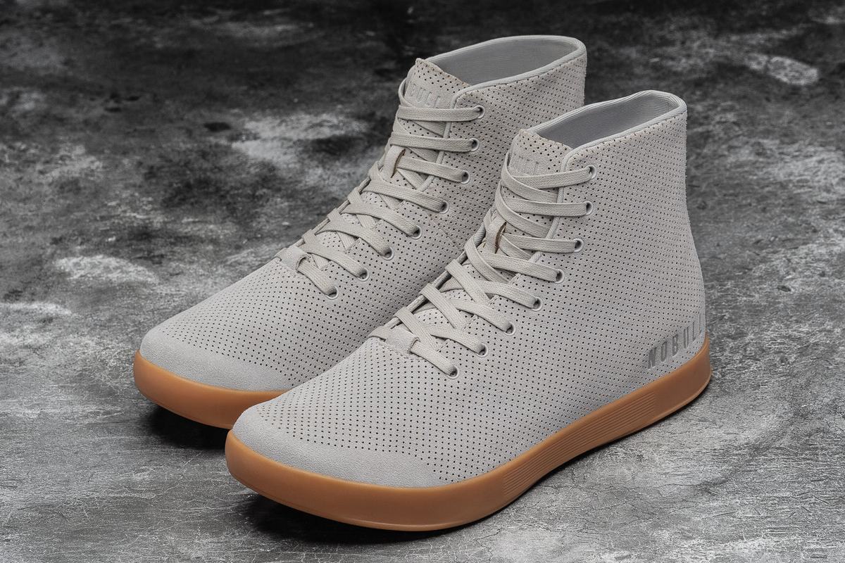 Nobull High-Top Arctic Suede Trainer Fitness Schoenen Heren Grijs Bruin | 423759-QBN