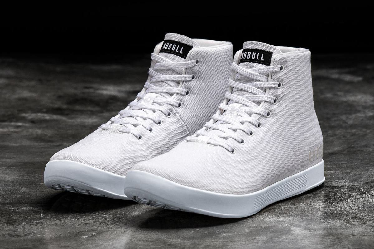 Nobull High-Top Canvas Trainer Fitness Schoenen Heren Wit | 419586-ZBU