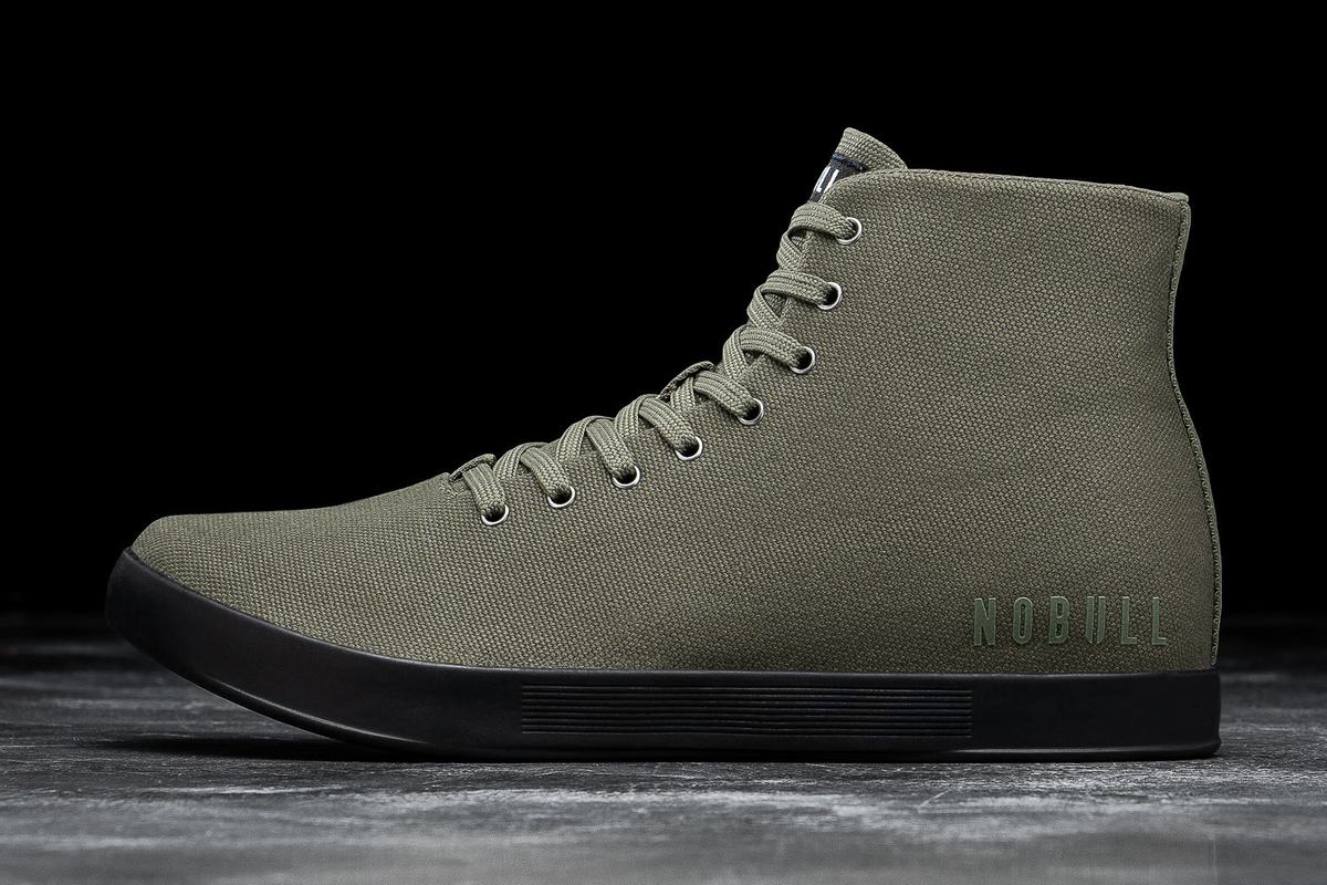 Nobull High-Top Canvas Trainer Fitness Schoenen Dames Donkergroen Zwart | 471602-YAT