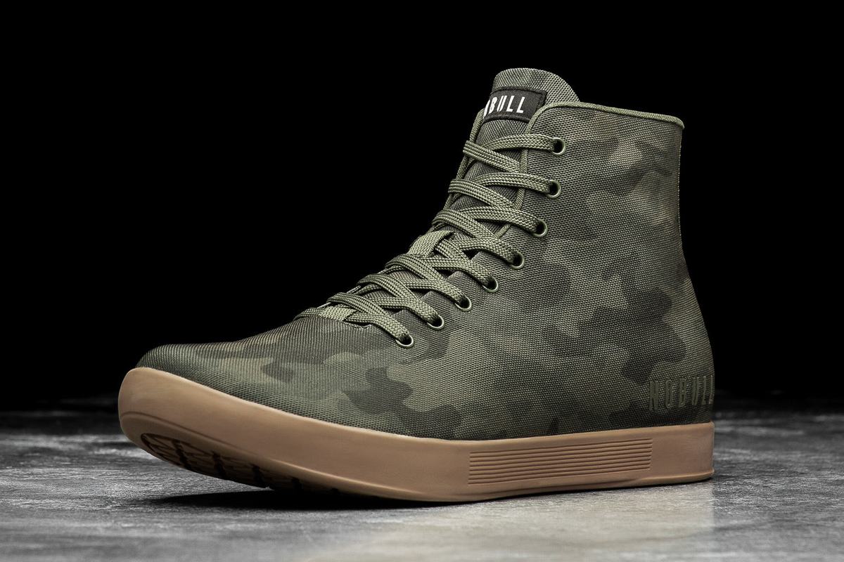 Nobull High-Top Canvas Trainer Fitness Schoenen Dames Donkercamo | 873601-IVH