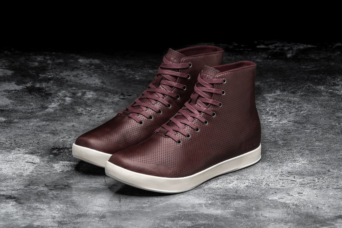 Nobull High-Top Leather Trainer Fitness Schoenen Heren Bordeaux | 352498-QNX