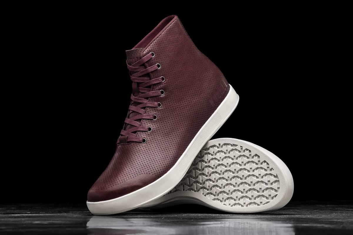 Nobull High-Top Leather Trainer Fitness Schoenen Heren Bordeaux | 352498-QNX