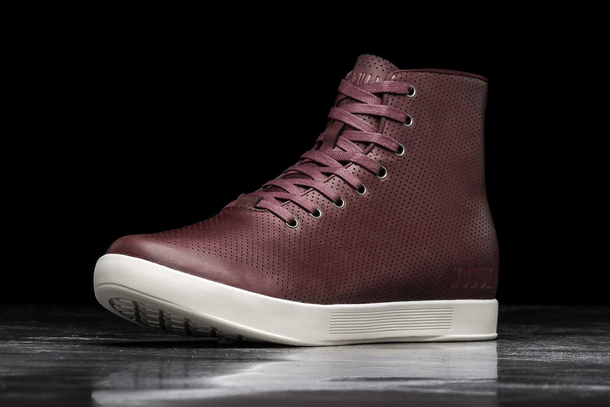 Nobull High-Top Leather Trainer Fitness Schoenen Heren Bordeaux | 352498-QNX