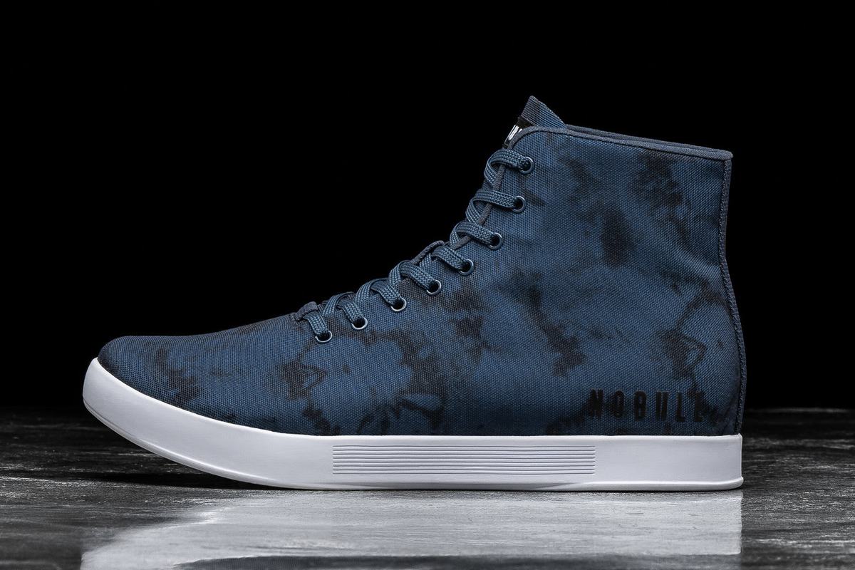 Nobull High-Top Tie-Dye Canvas Trainer Fitness Schoenen Heren Donkerblauw | 012538-KUB