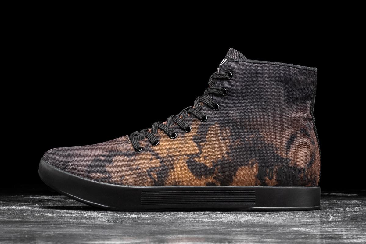 Nobull High-Top Tie-Dye Canvas Trainer Fitness Schoenen Heren Toffee | 435197-SQT