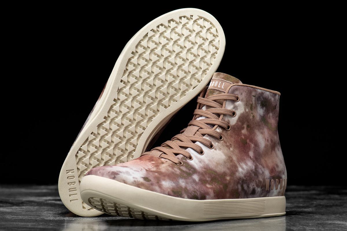 Nobull High-Top Tie-Dye Canvas Trainer Fitness Schoenen Heren Bruin Khaki | 723064-OJQ