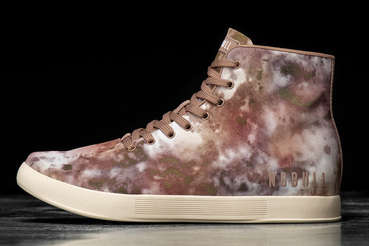 Nobull High-Top Tie-Dye Canvas Trainer Fitness Schoenen Heren Bruin Khaki | 723064-OJQ