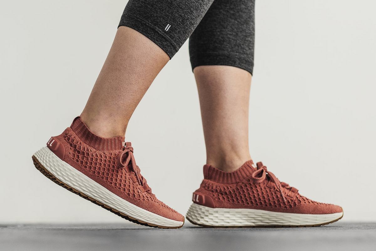 Nobull Knit Runner Loopschoenen Dames Rood | 836971-SPL