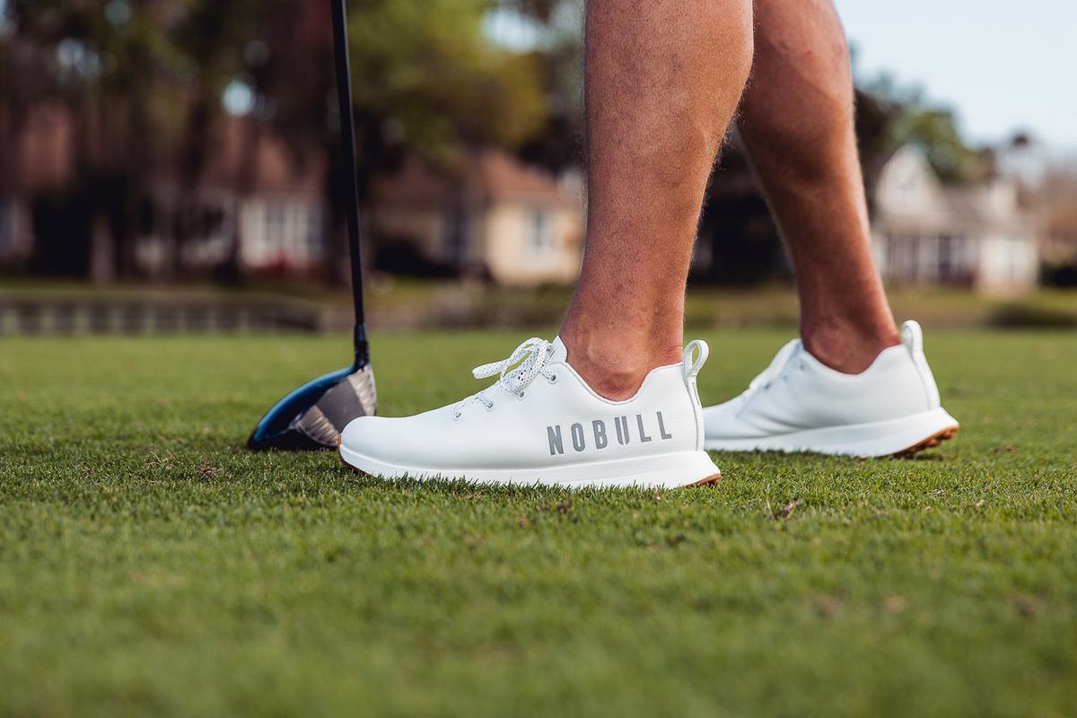 Nobull Leather Golfschoenen Heren Wit | 698173-UBQ