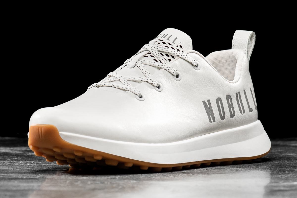 Nobull Leather Golfschoenen Heren Wit | 698173-UBQ