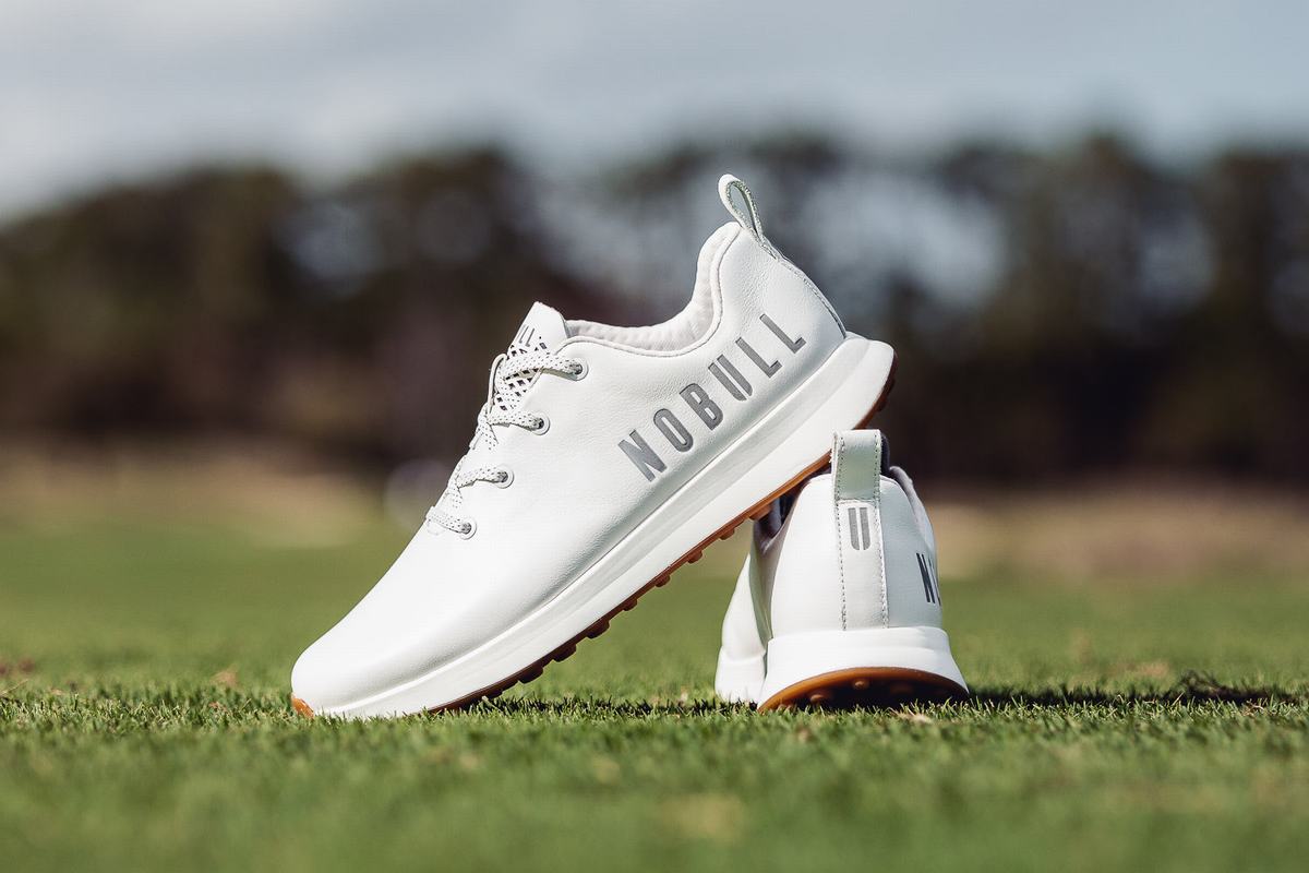 Nobull Leather Golfschoenen Heren Wit | 698173-UBQ