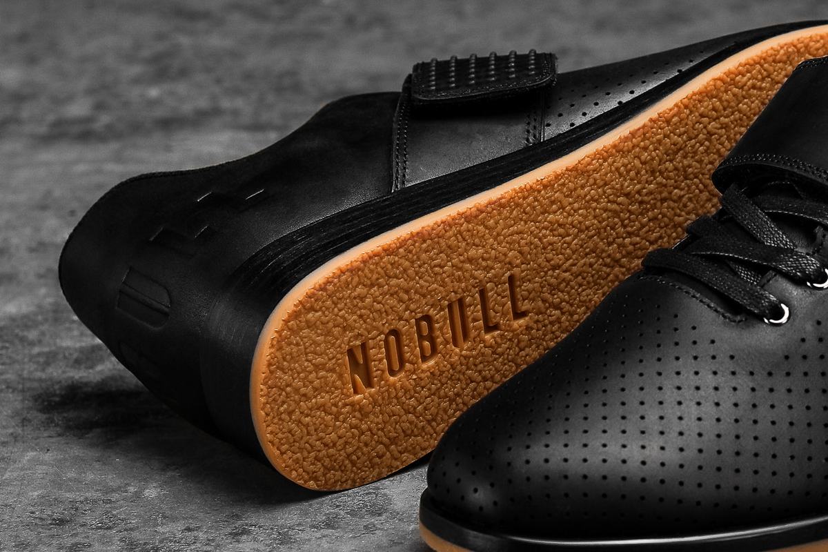 Nobull Leather Powerlift Schoenen Heren Zwart | 160834-ZRV