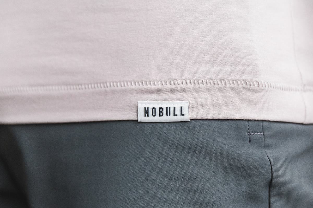 Nobull Lightweight Henley T-shirts Heren Roze | 536204-OUB