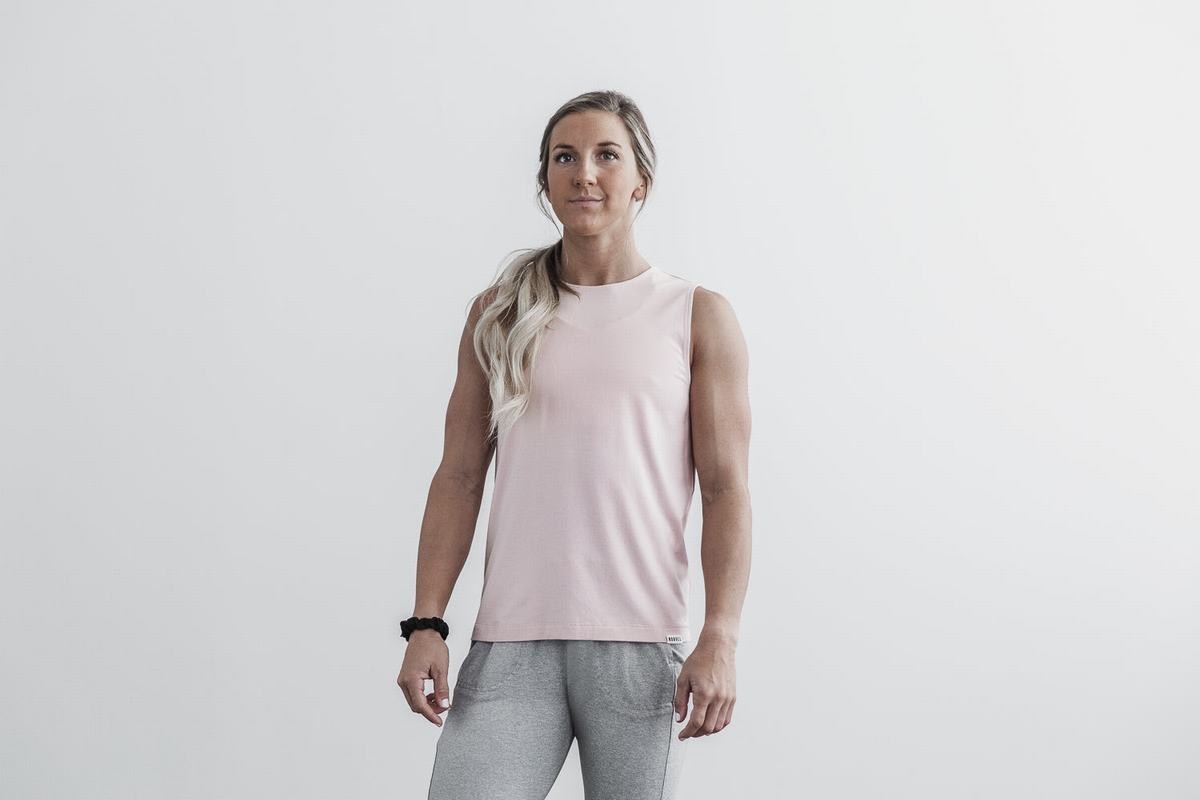 Nobull Lightweight Mouwloos T-shirts Dames Roze | 483027-XTQ