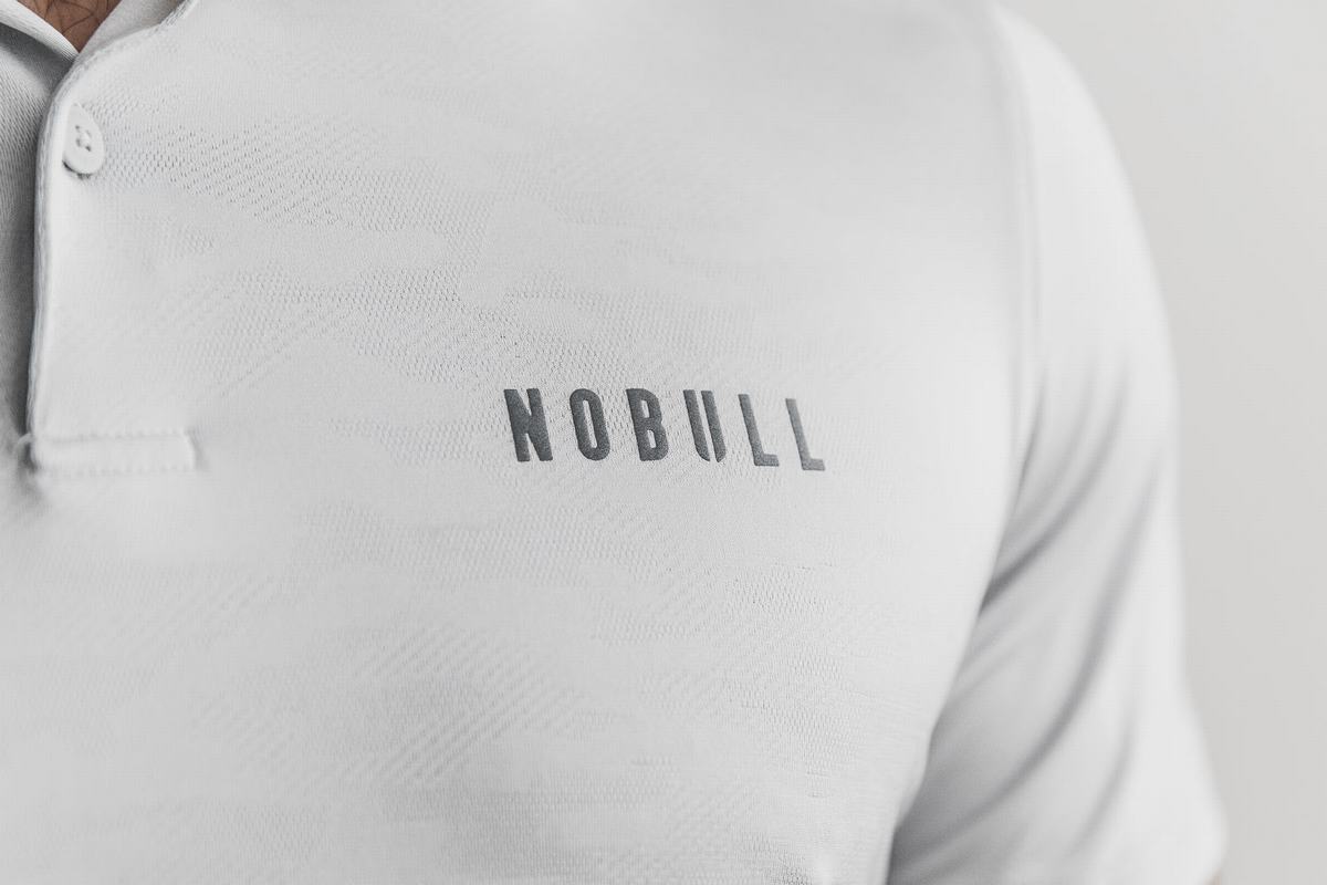 Nobull Lightweight Textured Polo T-shirts Heren Camo | 396182-RKB