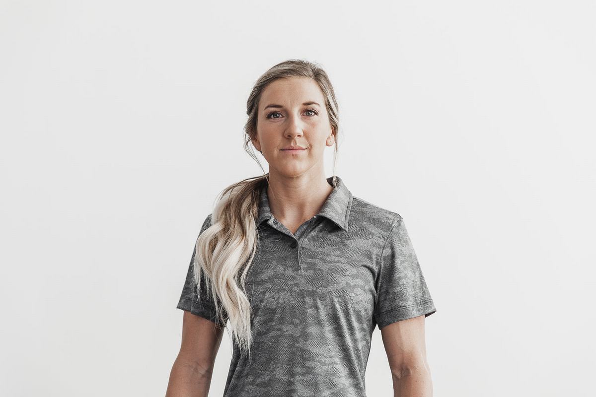 Nobull Lightweight Textured Polo T-shirts Dames Zwart Camo | 541382-XFN