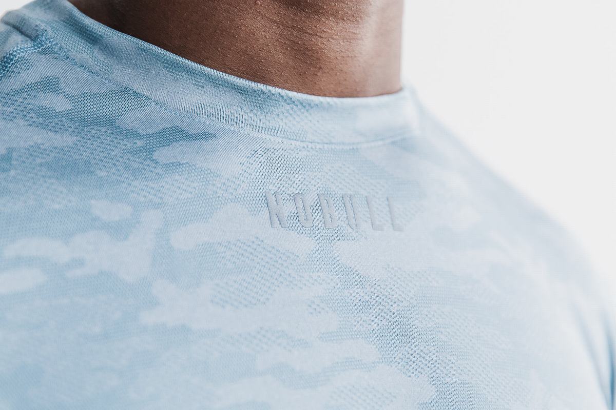 Nobull Lightweight Textured T-shirts Heren Camo | 048791-RKT