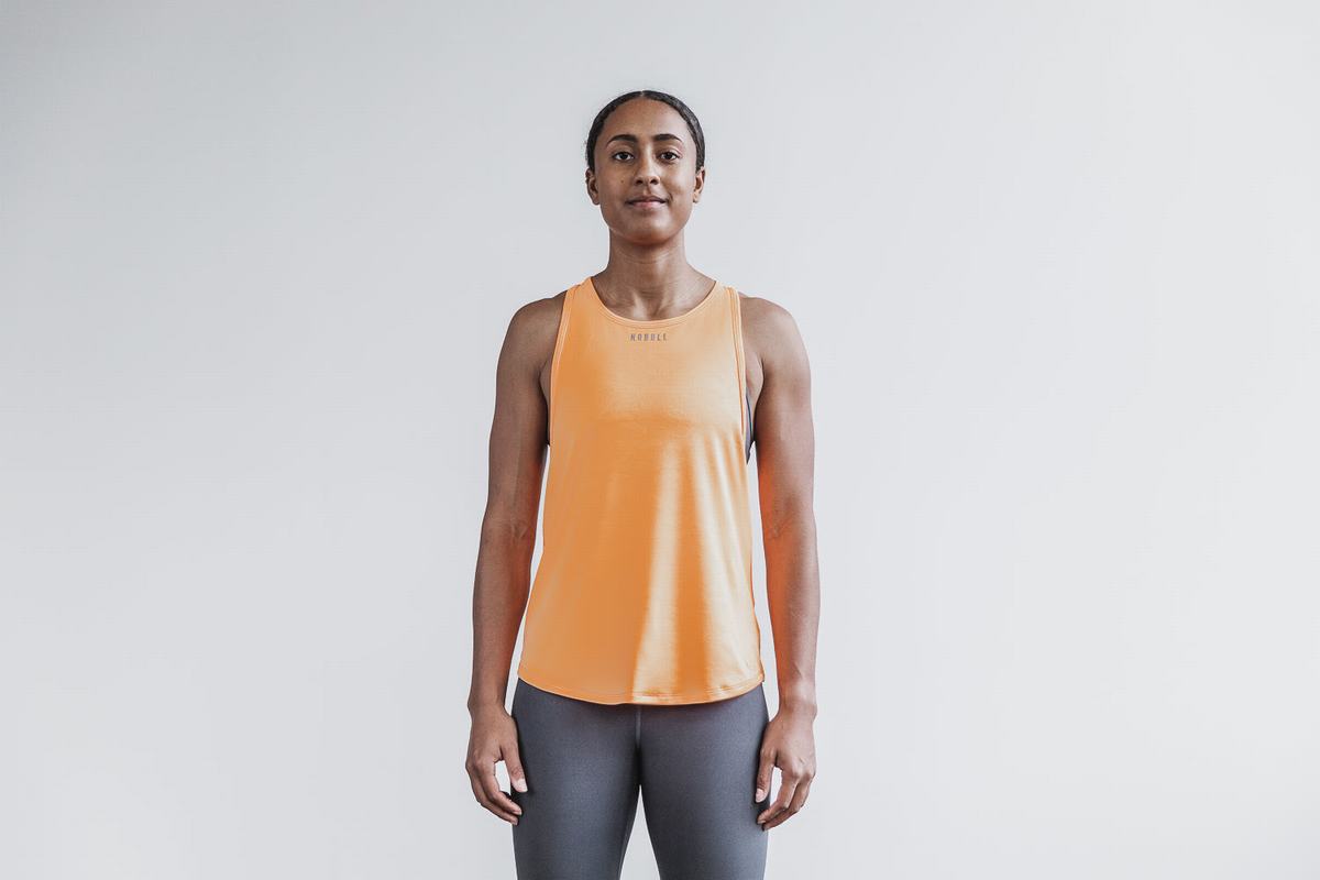 Nobull Lightweight Textured Tank Neon Tanktop Dames Oranje Camo | 761952-XLS