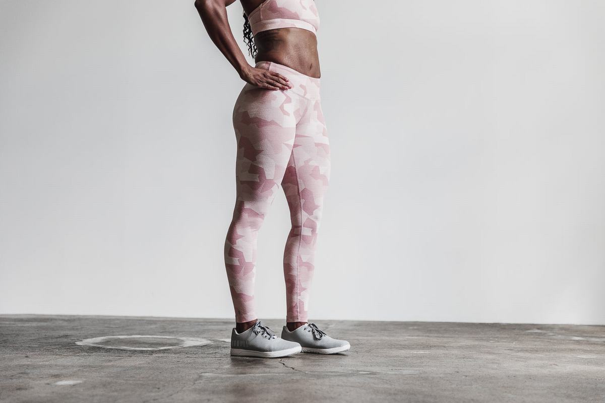 Nobull Mid-Rise Tight Melange Hardloopbroek Dames Roze Camo | 163879-KWF