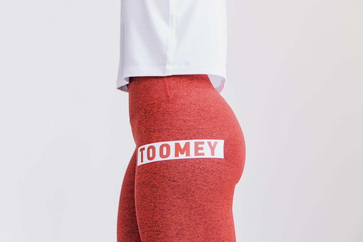 Nobull Mid-Rise Tight Toomey Hardloopbroek Dames Rood | 365120-EYX