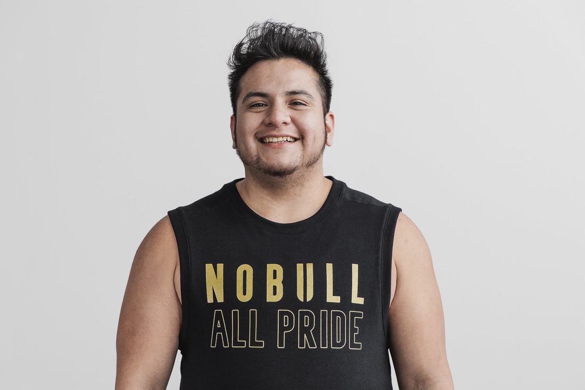 Nobull Mouwloos Crew Pride Sweatshirts Heren Zwart Goud | 815396-PGB