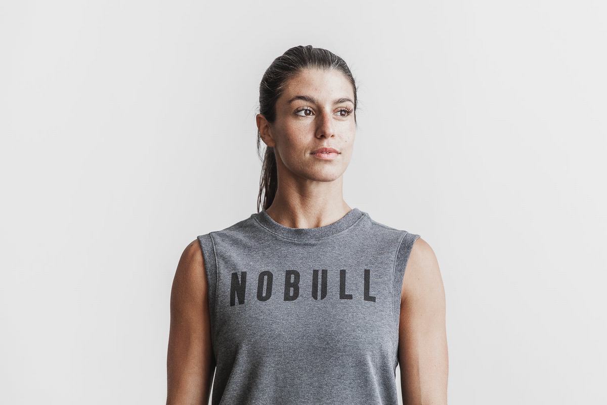 Nobull Mouwloos Crew Sweatshirts Dames Grijs | 132407-PBK