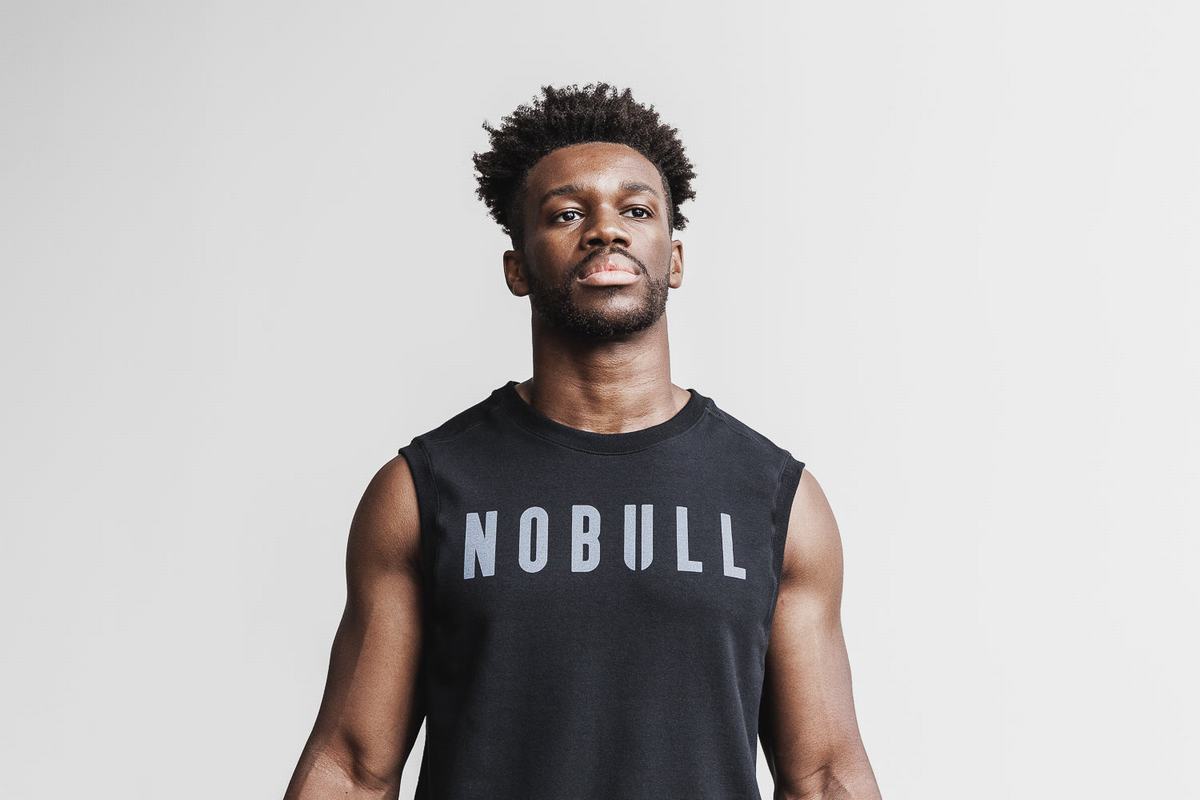 Nobull Mouwloos Crew Sweatshirts Heren Zwart | 471390-YZE