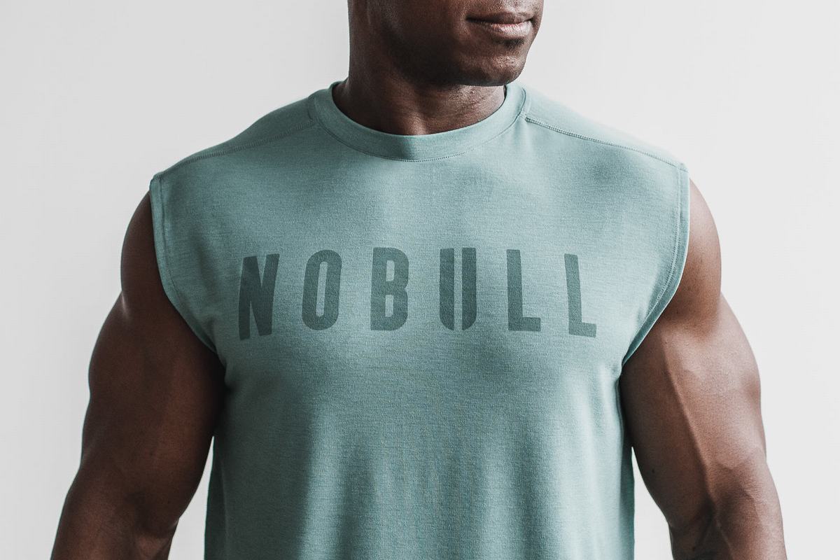 Nobull Mouwloos T-shirts Heren Blauw | 427159-AHD