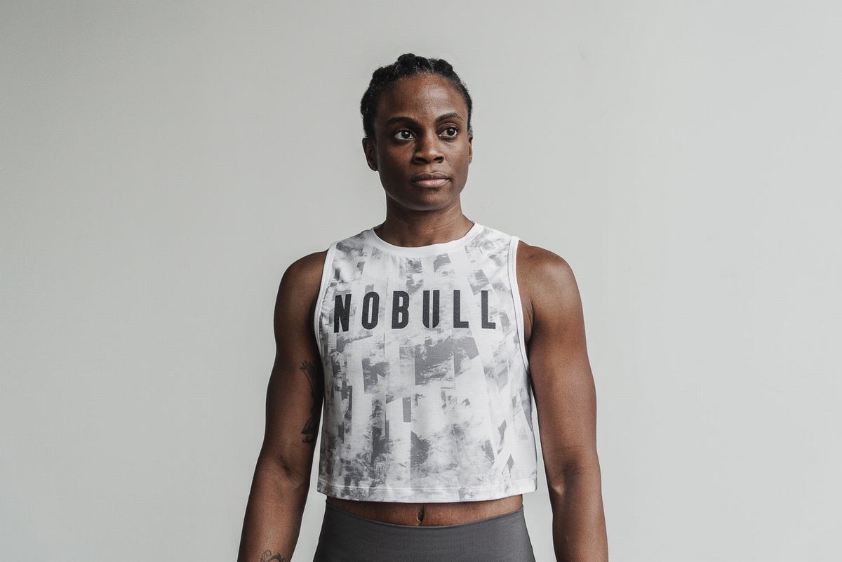 Nobull Muscle Artists For Humanity Tank Tanktop Dames Wit Zwart | 164285-HJT