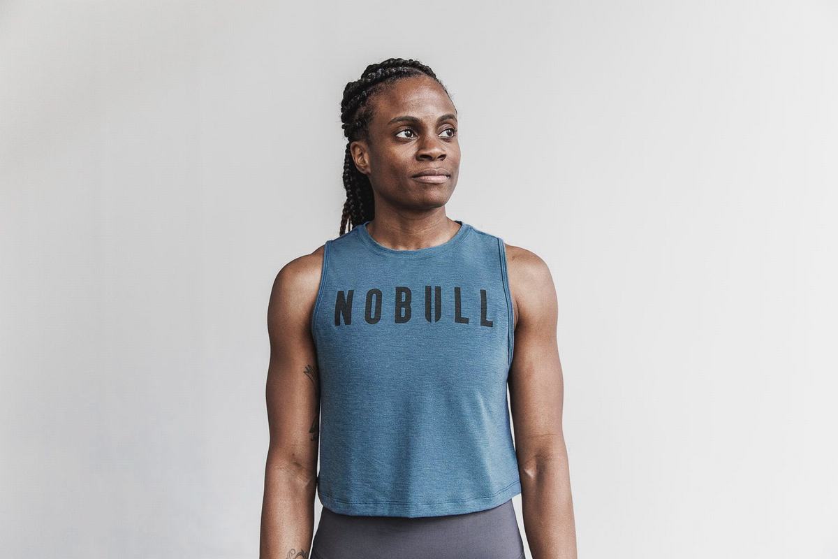 Nobull Muscle Tank Tanktop Dames Diepturquoise | 376054-DUR