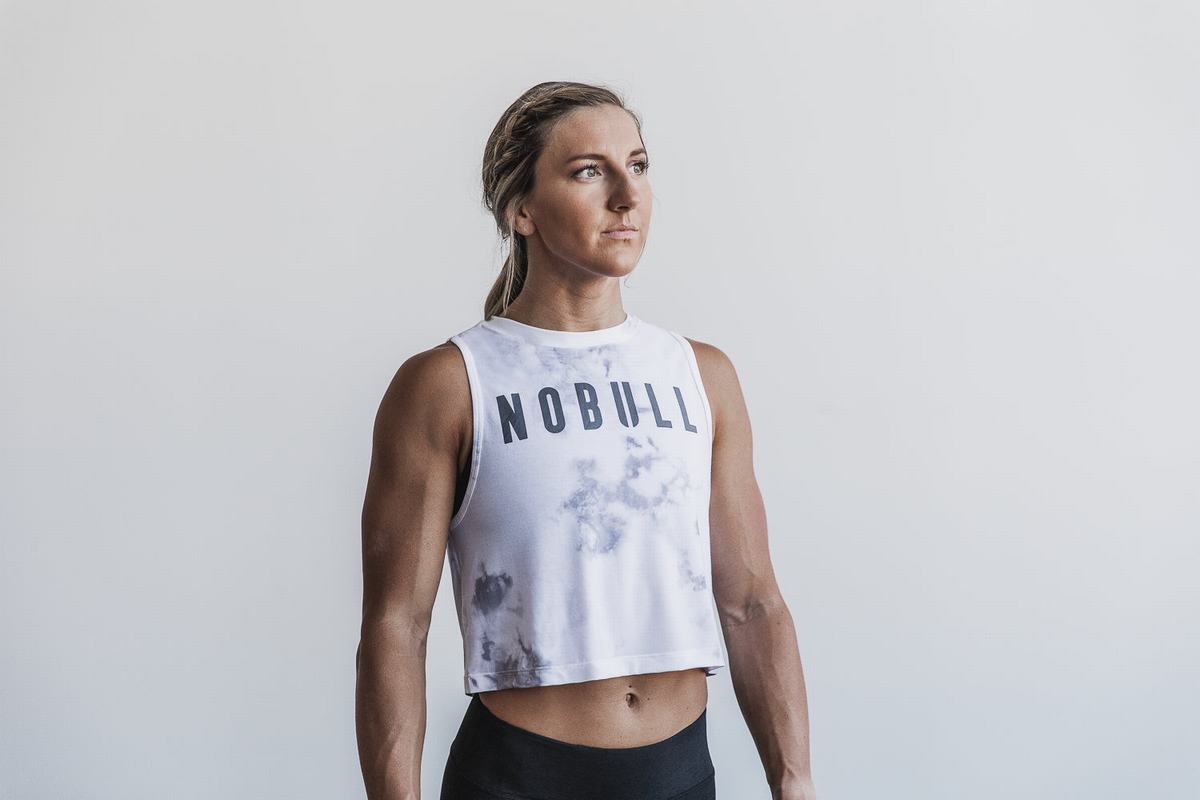 Nobull Muscle Tank Tie-Dye Tanktop Dames Wit | 634172-OPV