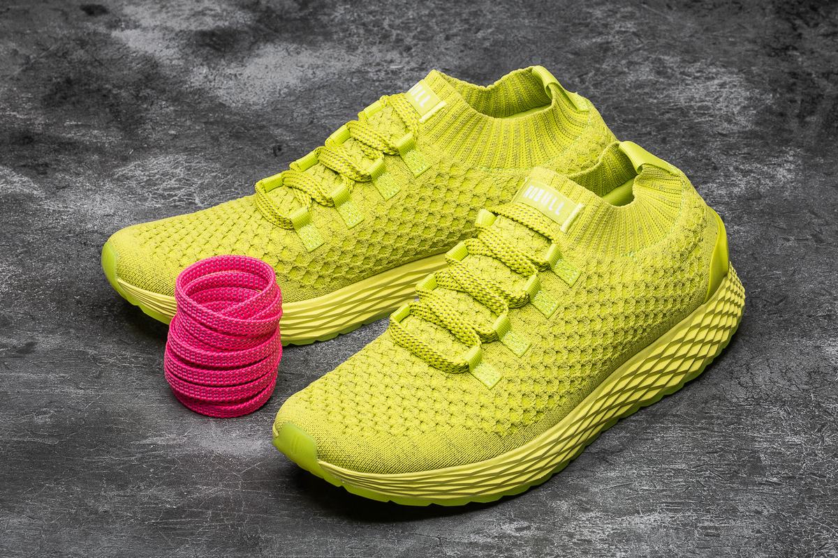 Nobull Neon Knit Runner Loopschoenen Dames Lichtgroen | 617583-COW