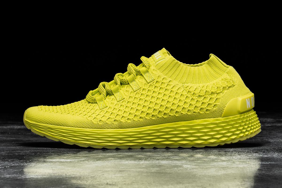 Nobull Neon Knit Runner Loopschoenen Heren Lichtgroen | 680942-ECP