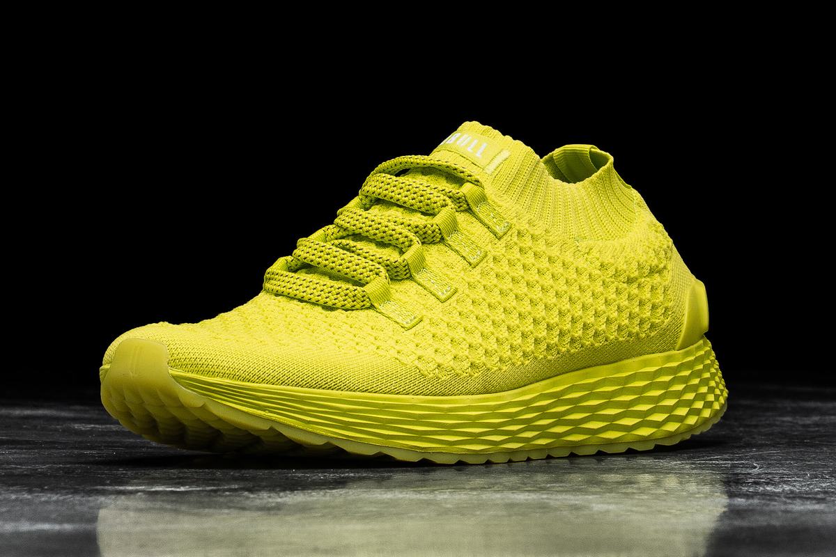 Nobull Neon Knit Runner Loopschoenen Heren Lichtgroen | 680942-ECP