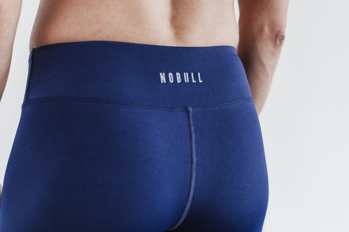 Nobull Pace Crop Hardloopbroek Dames Donkerblauw | 245103-DTJ