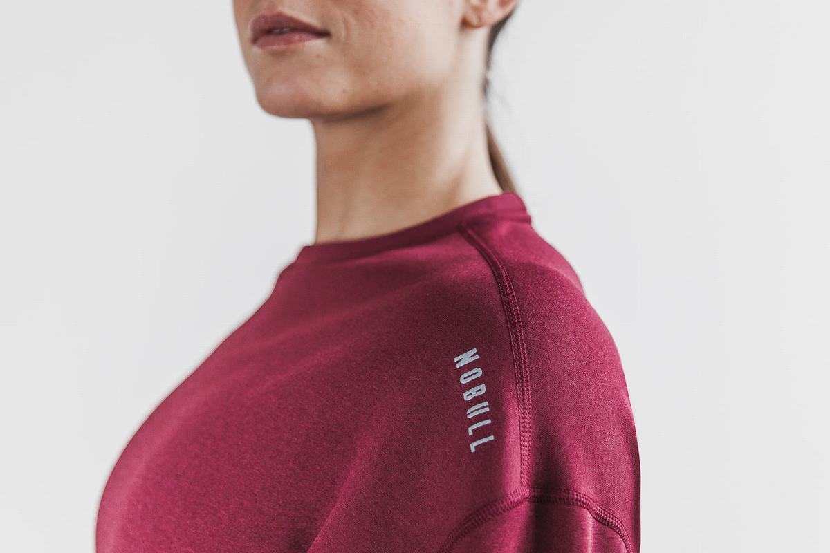 Nobull Performance Crew Sweatshirts Dames Dieprood | 467598-HYF