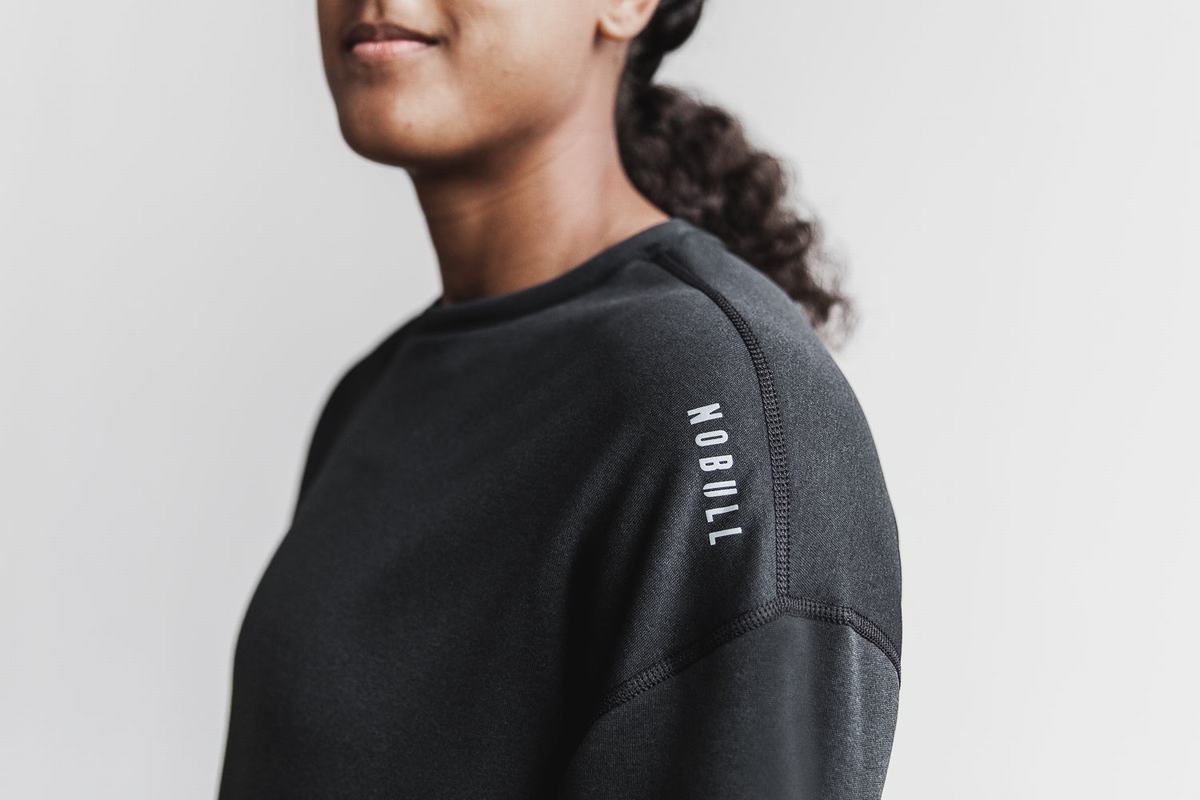 Nobull Performance Crew Sweatshirts Dames Zwart | 543907-RND