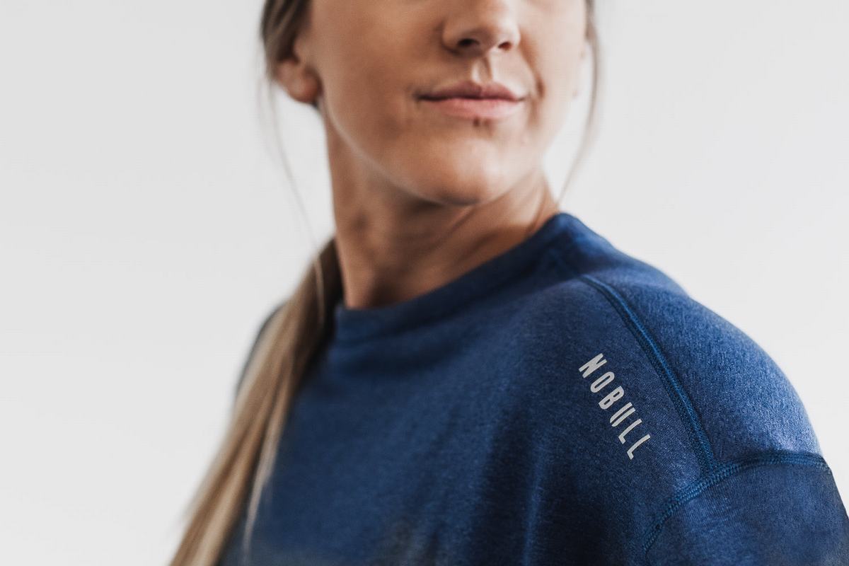 Nobull Performance Crew Sweatshirts Dames Grijs Blauw | 581420-TWI