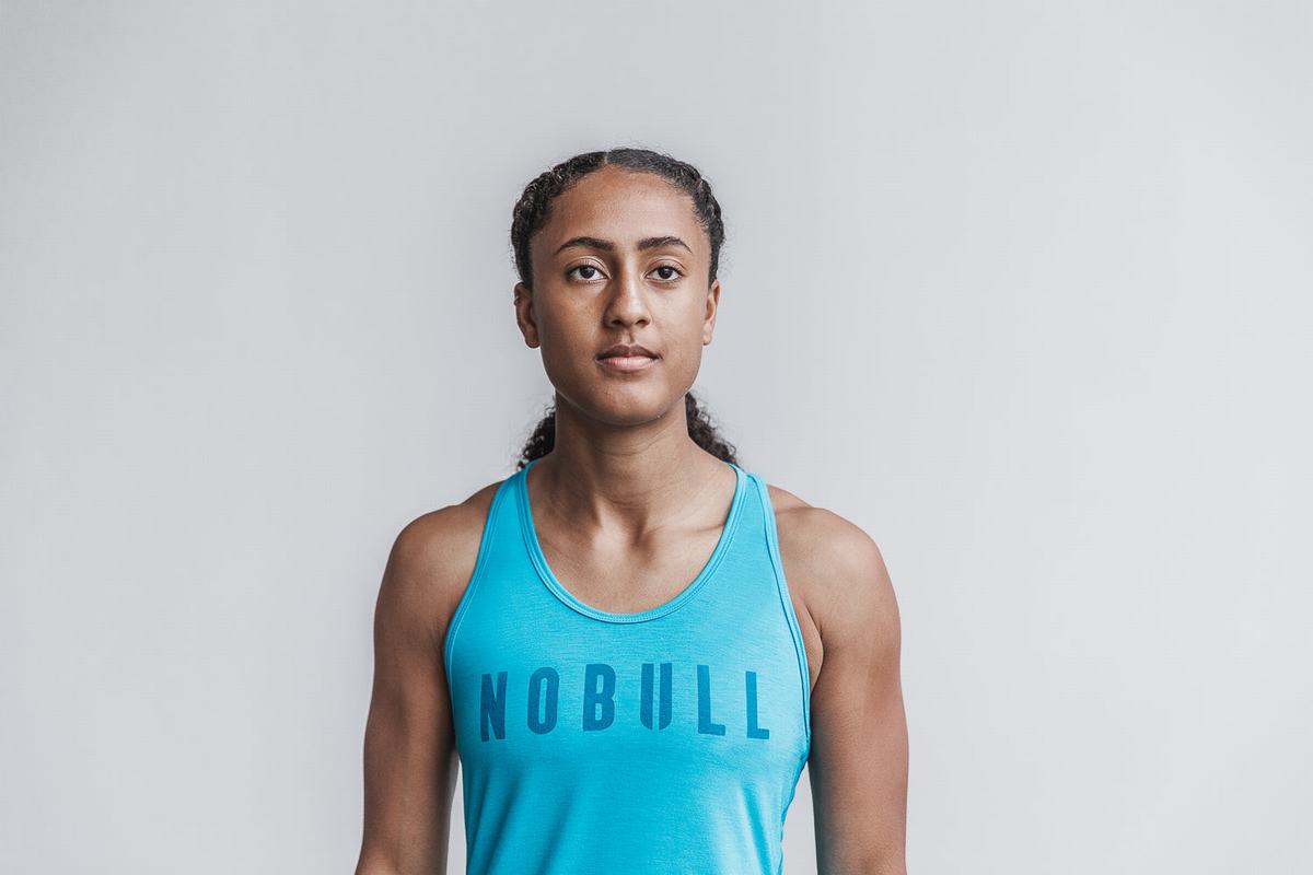 Nobull Racerback Tank Neon Tanktop Dames Blauw | 648913-IXP