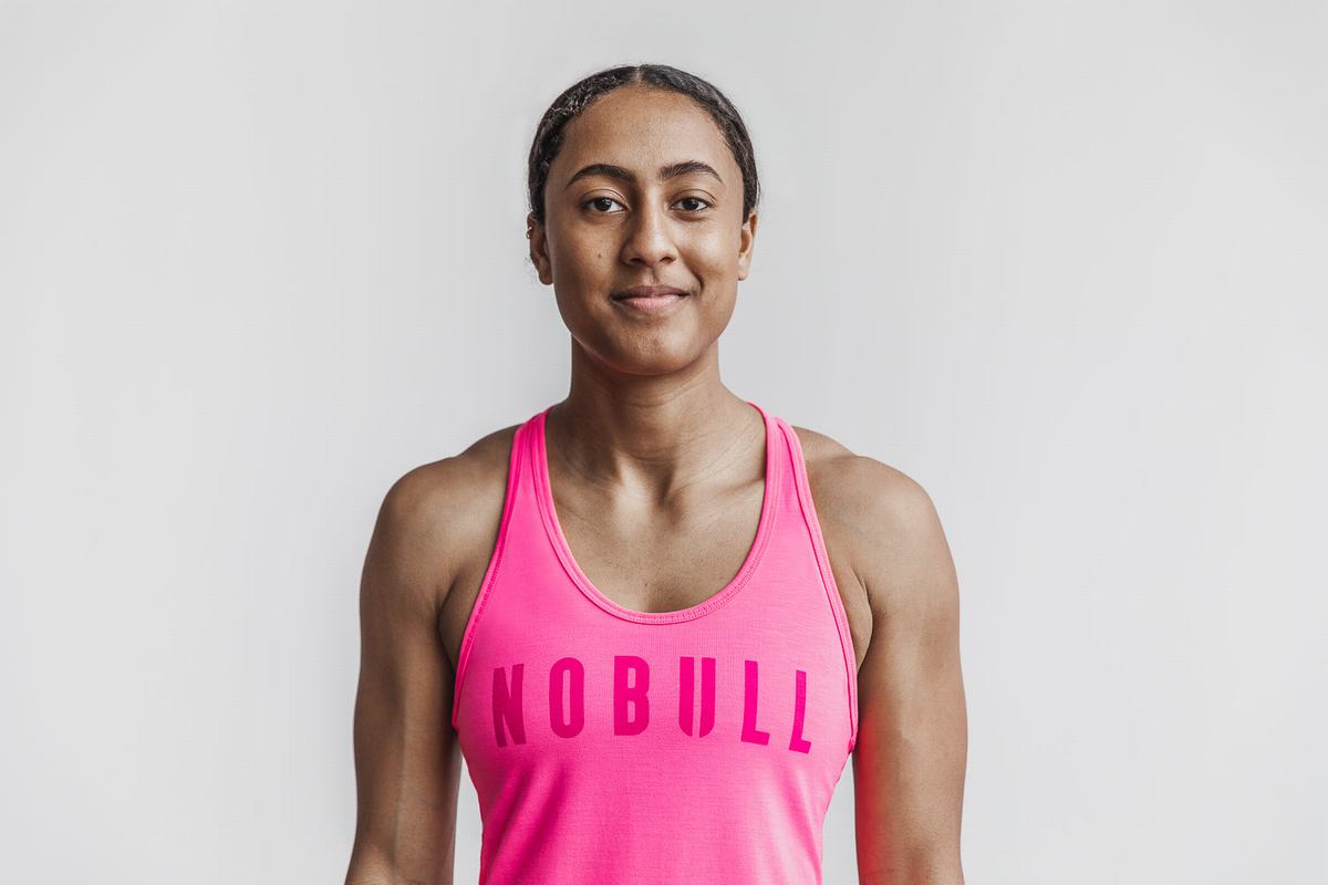 Nobull Racerback Tank Neon Tanktop Dames Roze | 921608-QDL