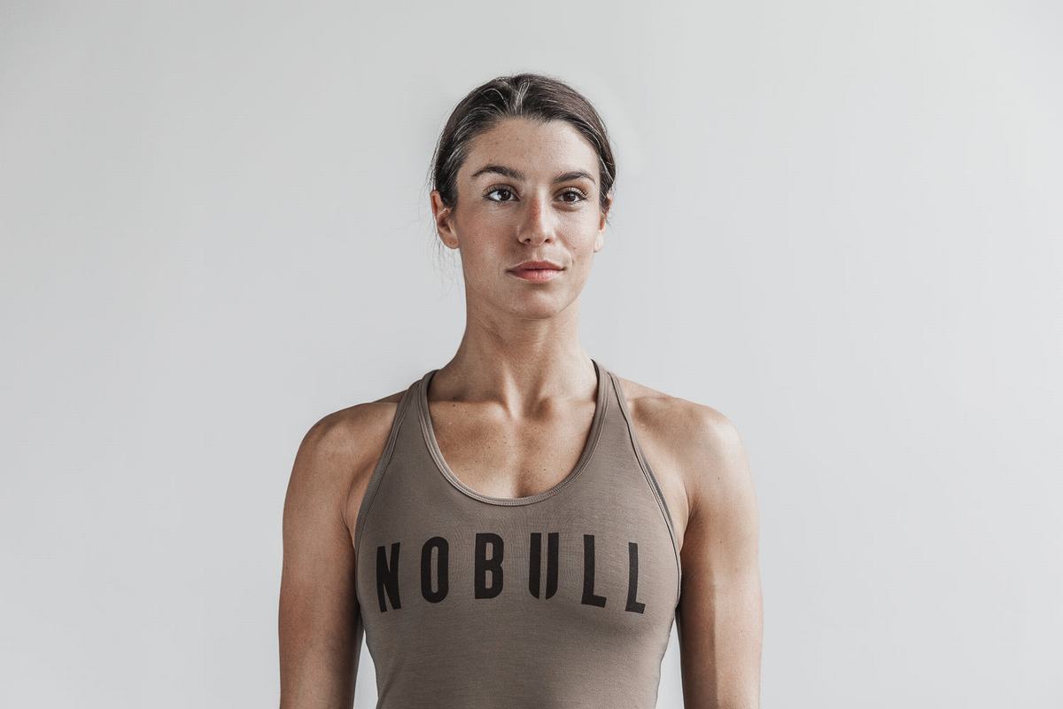 Nobull Racerback Tank Tanktop Dames Bruin | 756430-AUR