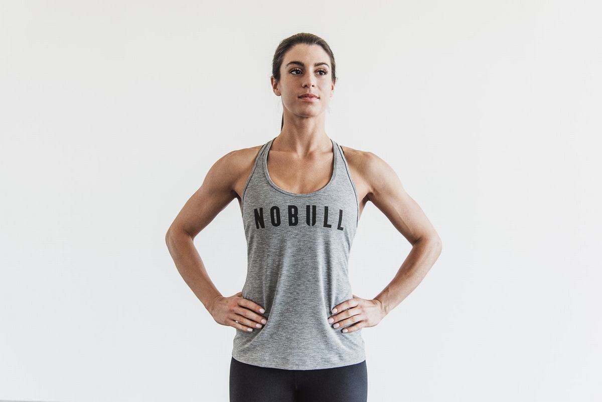 Nobull Racerback Tank Tanktop Dames Grijs | 648257-NOE