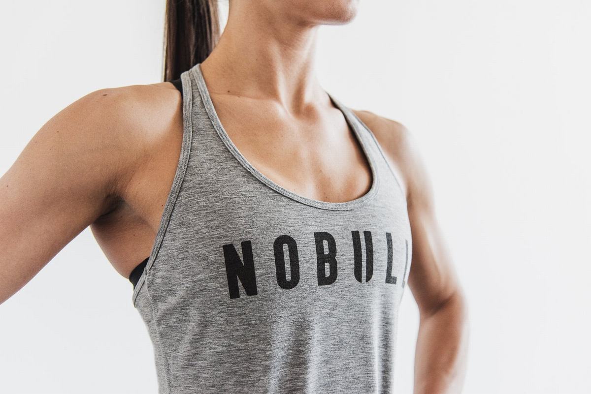 Nobull Racerback Tank Tanktop Dames Grijs | 648257-NOE