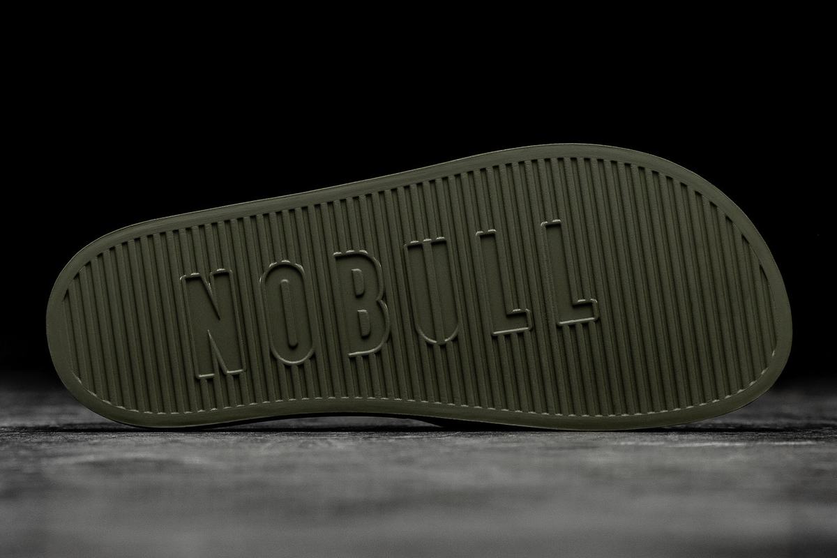 Nobull Slippers Heren Zwart Donkergroen | 746082-JUY