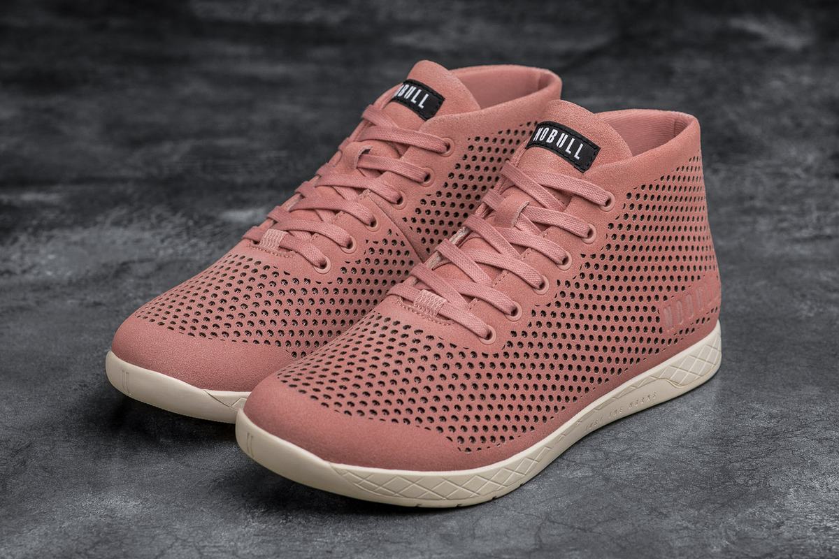 Nobull Suede Mid Trainer Fitness Schoenen Dames Roze | 620874-QLA