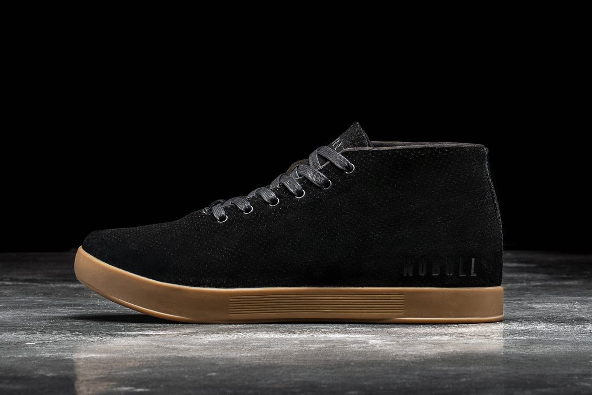 Nobull Suede Mid Trainer Fitness Schoenen Heren Zwart | 930265-REU