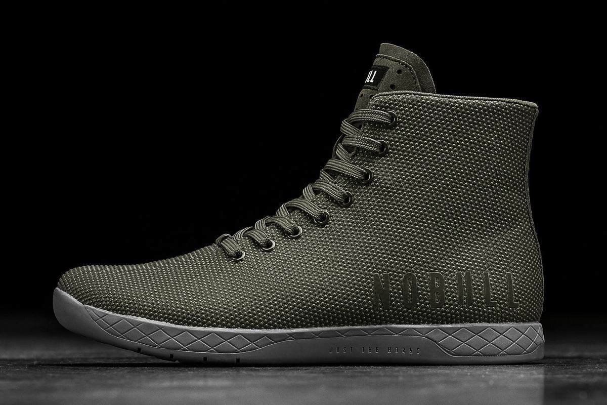 Nobull Superfabric High-Top Army Trainer Fitness Schoenen Dames Grijs | 130496-ODQ