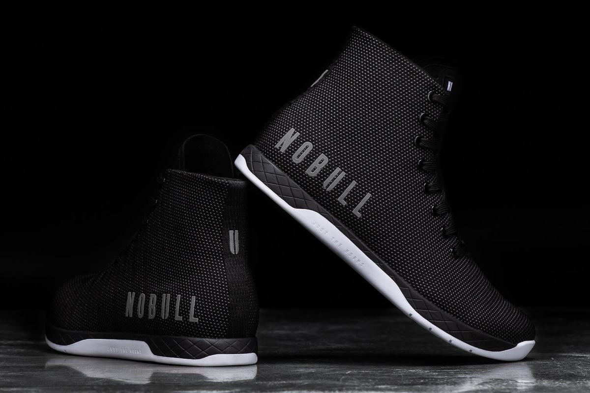 Nobull Superfabric High-Top Trainer Fitness Schoenen Heren Zwart Wit | 670398-UTM